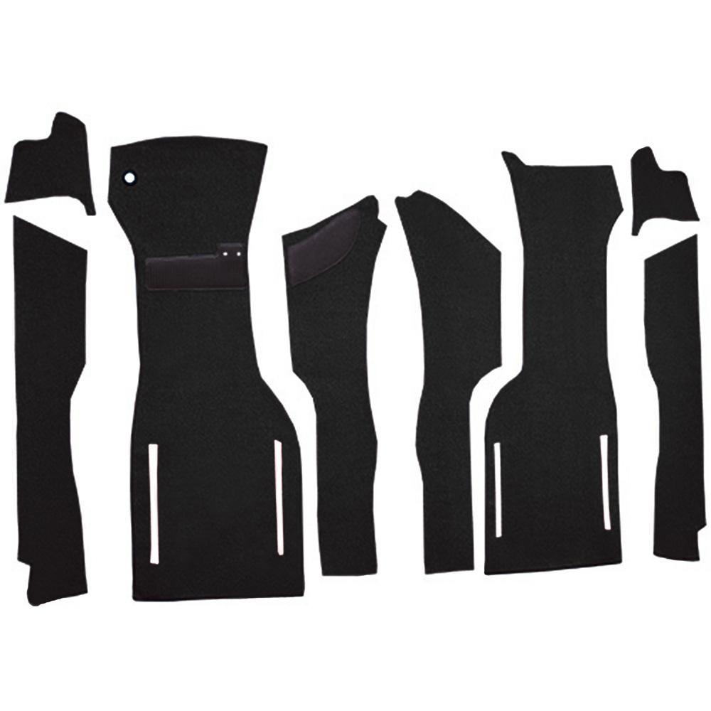 1964 Chevrolet Corvette Front Cut & Sewn Carpet Set w/o Heel Pad Loop Black