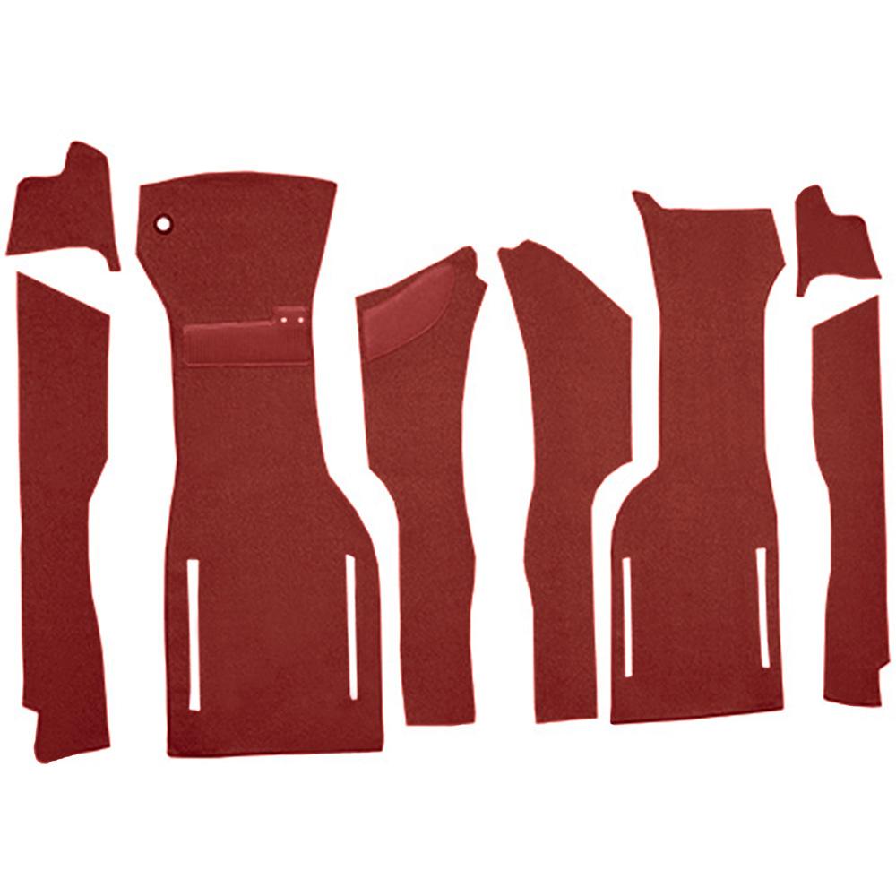 1964 Chevrolet Corvette Front Cut & Sewn Carpet Set w/o Heel Pad Loop Red