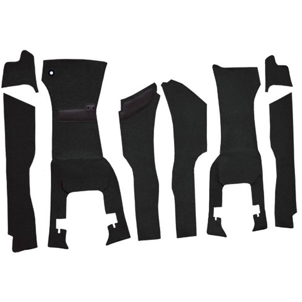 1963 Chevrolet Corvette Front Cut & Sewn Carpet Set w/ Tool Box Cut Out w/o Heel Pad Loop Black