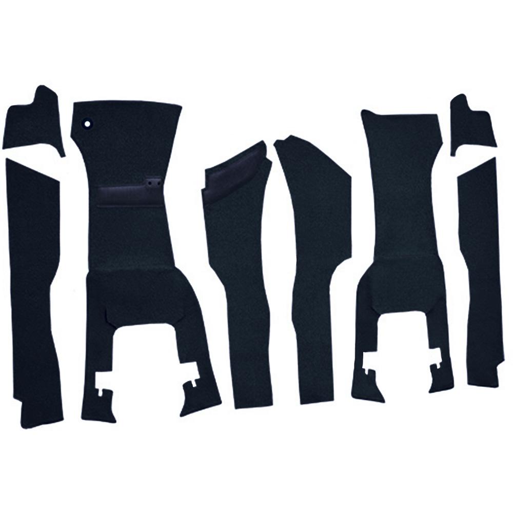 1963 Chevrolet Corvette Front Cut & Sewn Carpet Set w/ Tool Box Cut Out w/o Heel Pad Loop Dark Blue
