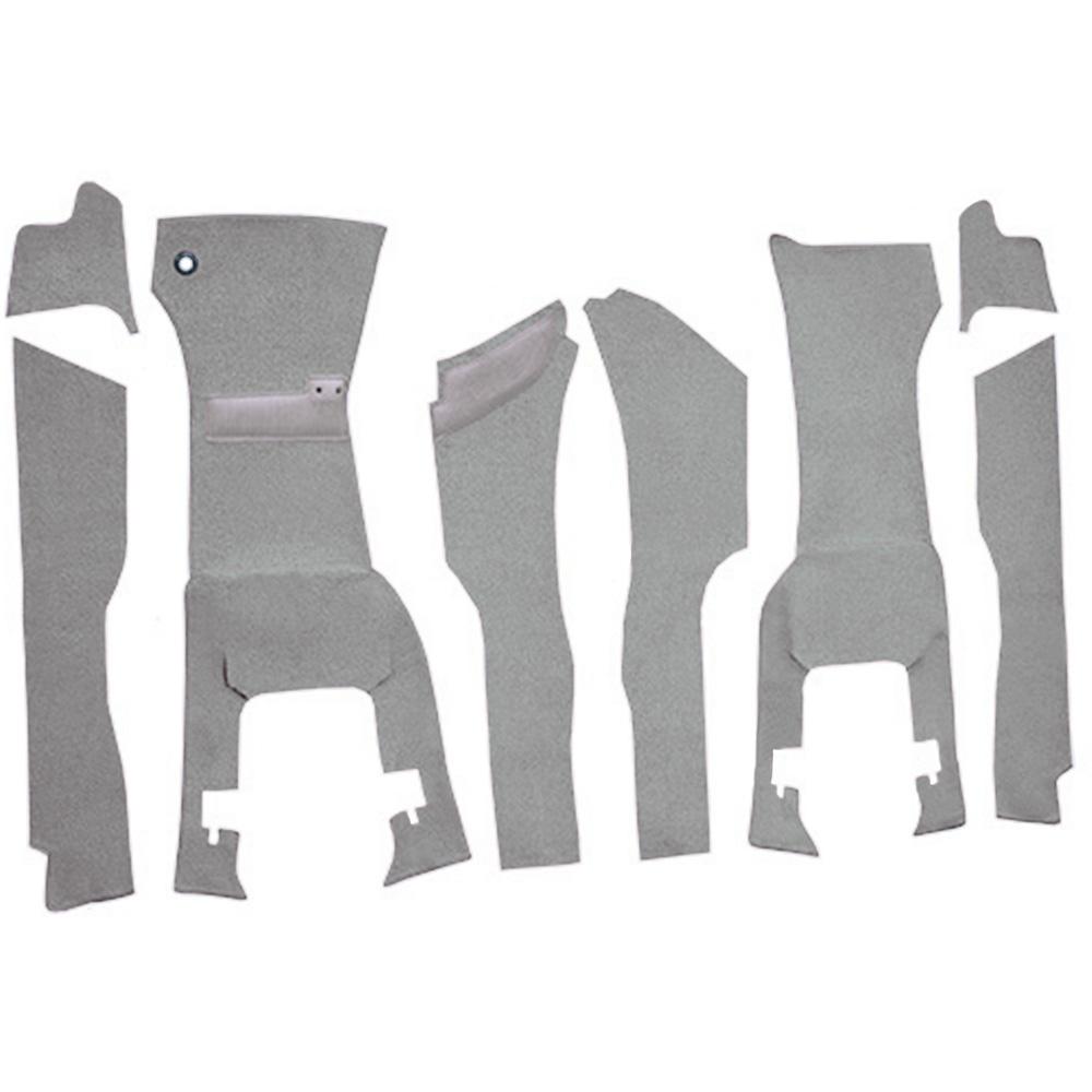 1963 Chevrolet Corvette Front Cut & Sewn Carpet Set w/ Tool Box Cut Out w/o Heel Pad Loop Silver