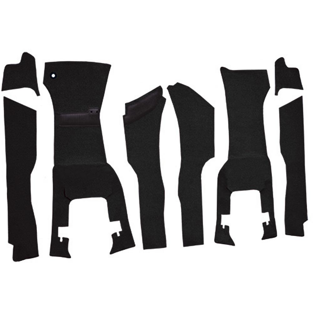 1963 Chevrolet Corvette Front Cut & Sewn Carpet Set w/ Tool Box Cut Out Foam Loop Black