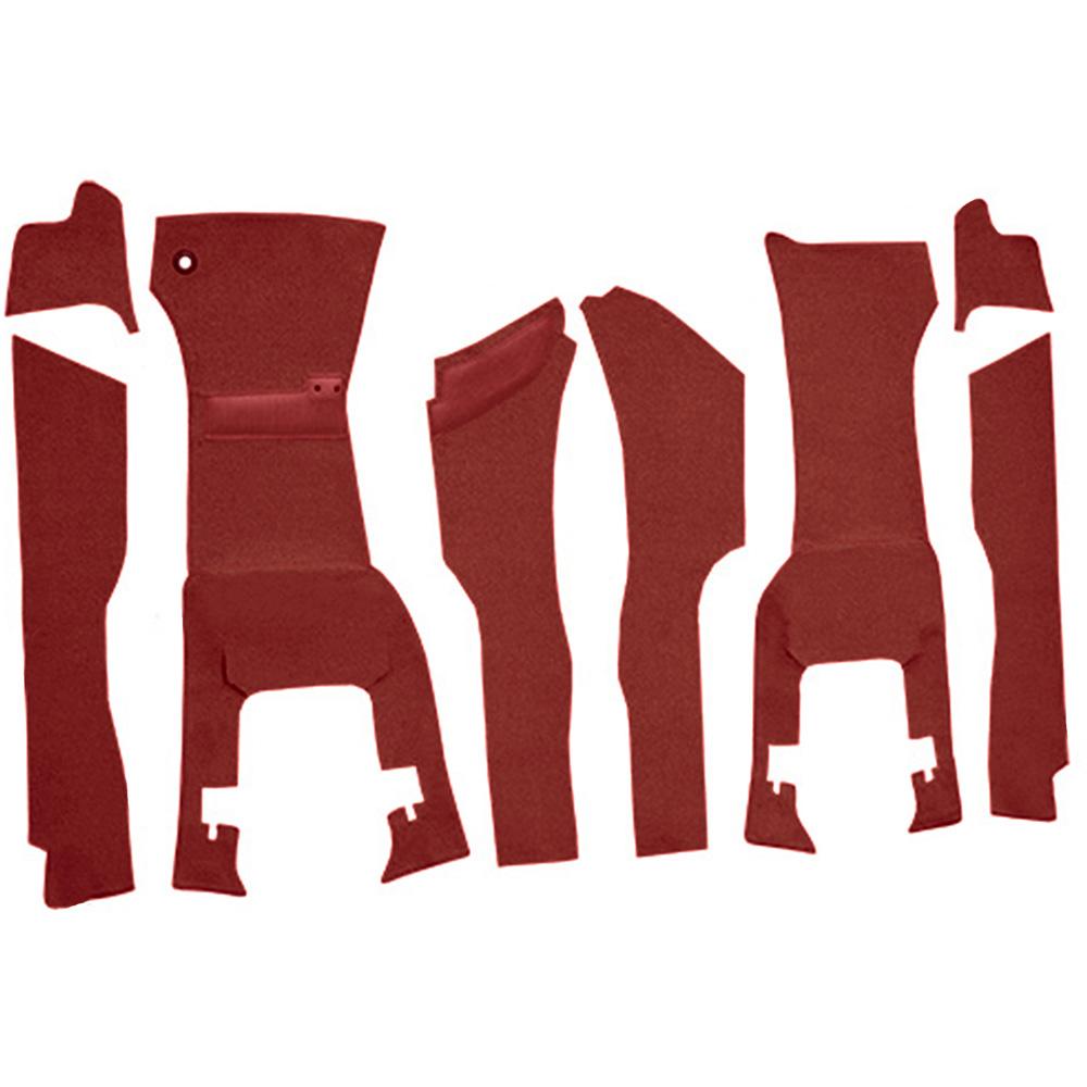 1963 Chevrolet Corvette Front Cut & Sewn Carpet Set w/ Tool Box Cut Out Foam Loop Red