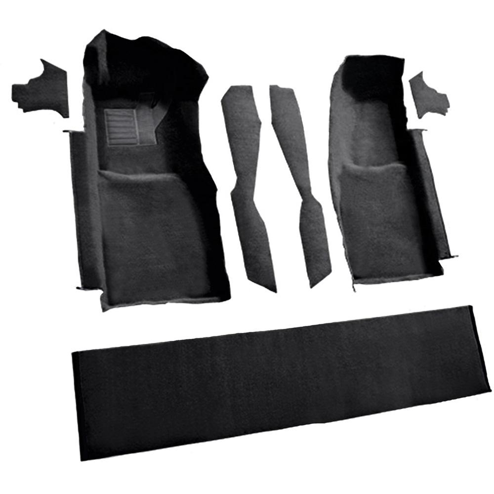 1978-80 Chevrolet Corvette Front Molded Carpet Set w/ Console Strips, Kick Panels & Door Panels Cutpile Black