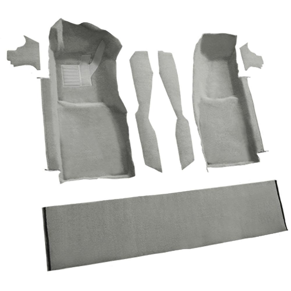 1978-80 Chevrolet Corvette Front Molded Carpet Set w/ Console Strips, Kick Panels & Door Panels Cutpile Gray / Oyster