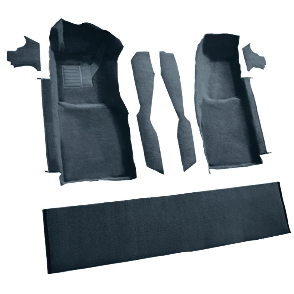 1978-80 Chevrolet Corvette Front Molded Carpet Set w/ Console Strips, Kick Panels & Door Panels Cutpile Midnight Blue