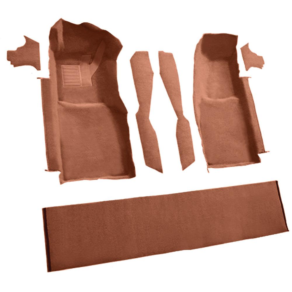 1978-80 Chevrolet Corvette Front Molded Carpet Set w/ Console Strips, Kick Panels & Door Panels Cutpile Saffron