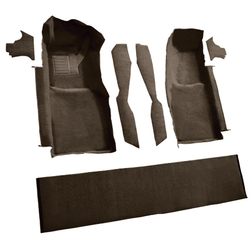 1978-80 Chevrolet Corvette Front Molded Carpet Set w/ Console Strips, Kick Panels & Door Panels Cutpile Brown