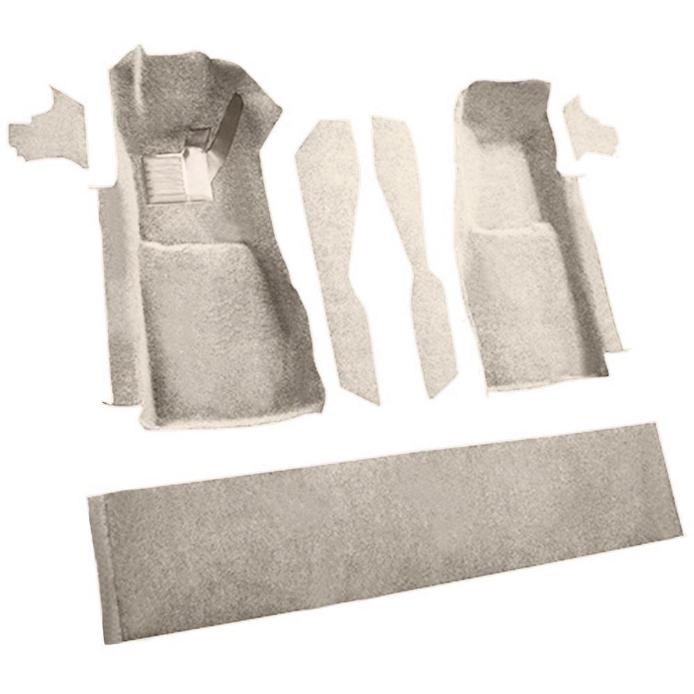 1981-82 Chevrolet Corvette Front Molded Carpet Set w/ Console Strips, Kick Panels & Door Panels Cutpile Silver