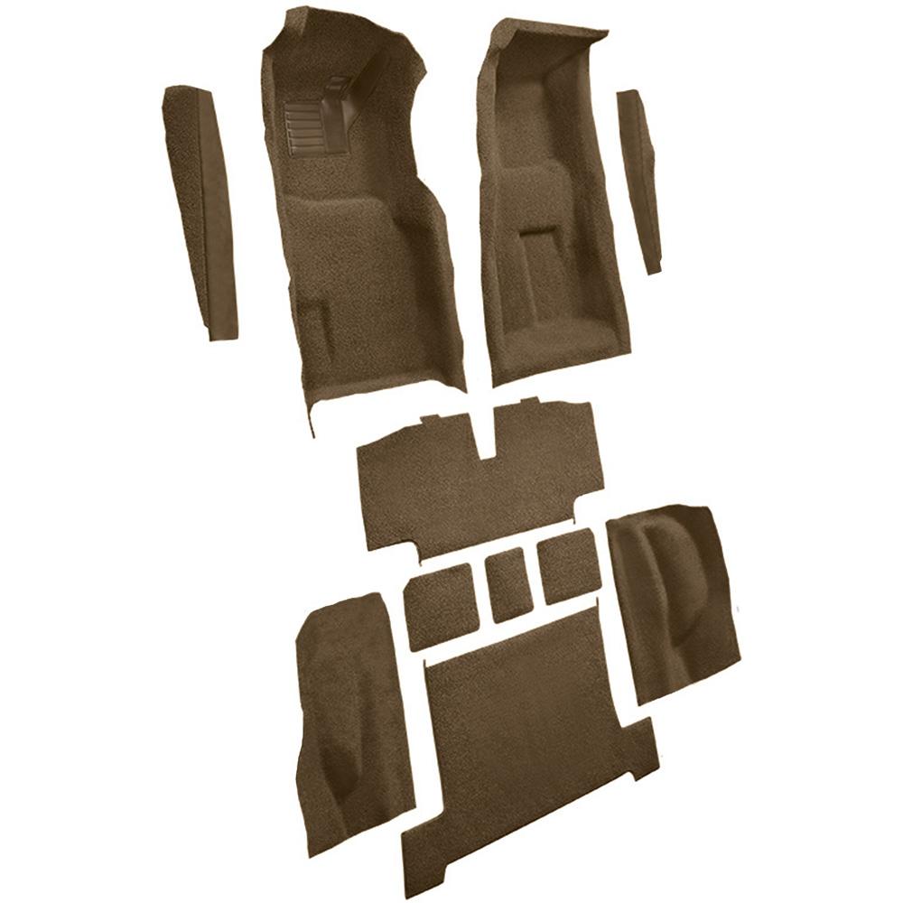1969 Chevrolet Corvette 4-Speed Complete Molded Carpet Set w/ Heel Pad Cutpile Medium Saddle