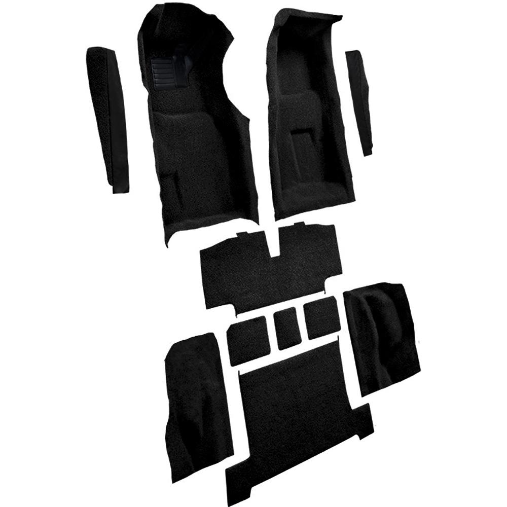 1969-70 Chevrolet Corvette 4-Speed Complete Molded Carpet Set w/ Heel Pad & Toe Pad Cutpile Black