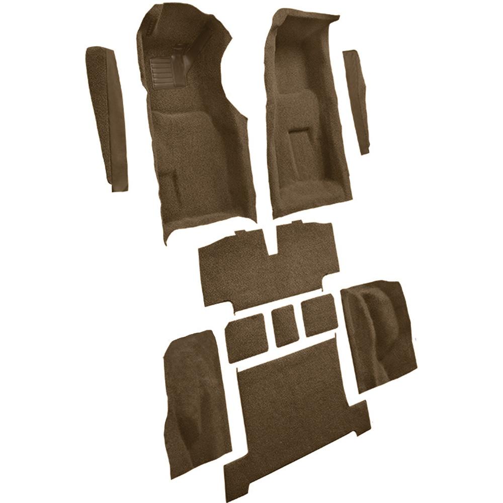 1969-70 Chevrolet Corvette 4-Speed Complete Molded Carpet Set w/ Heel Pad & Toe Pad Cutpile Medium Saddle