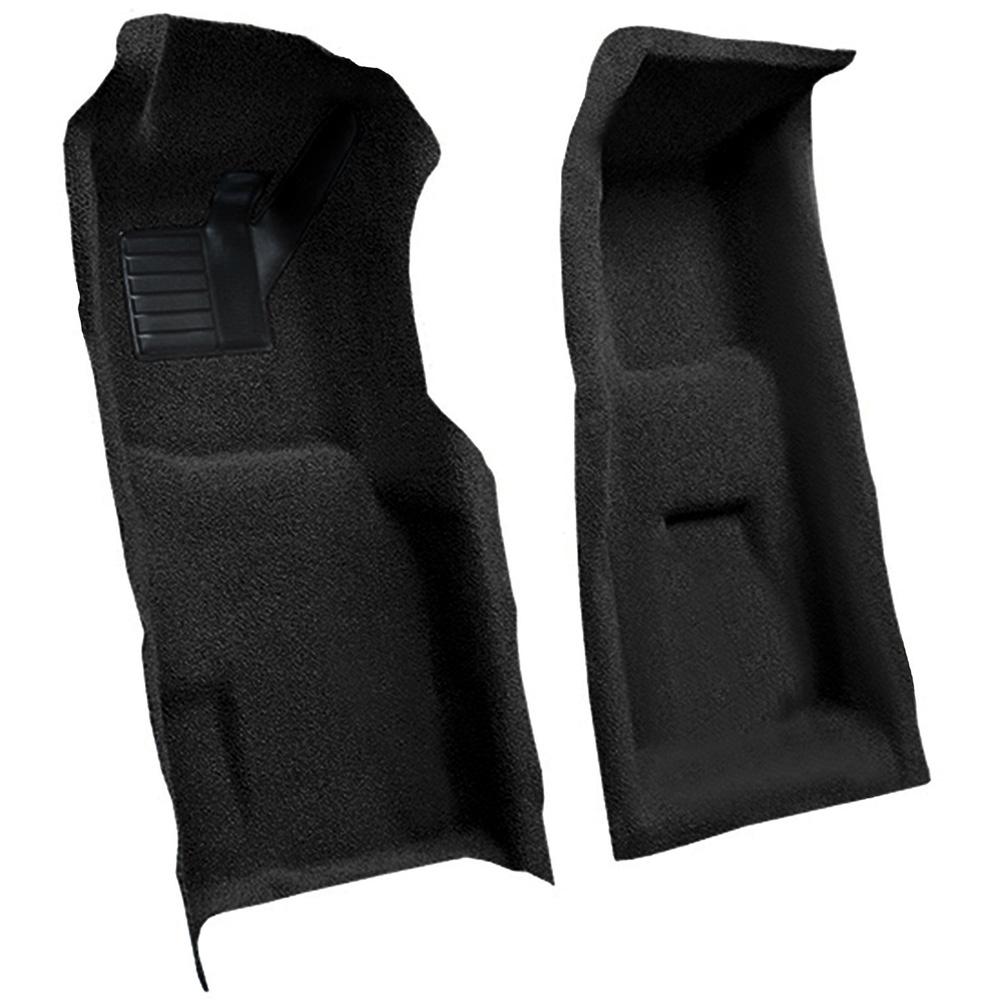 1969 Chevrolet Corvette 4-Speed Front Molded Carpet Set w/ Heel Pad Cutpile Black