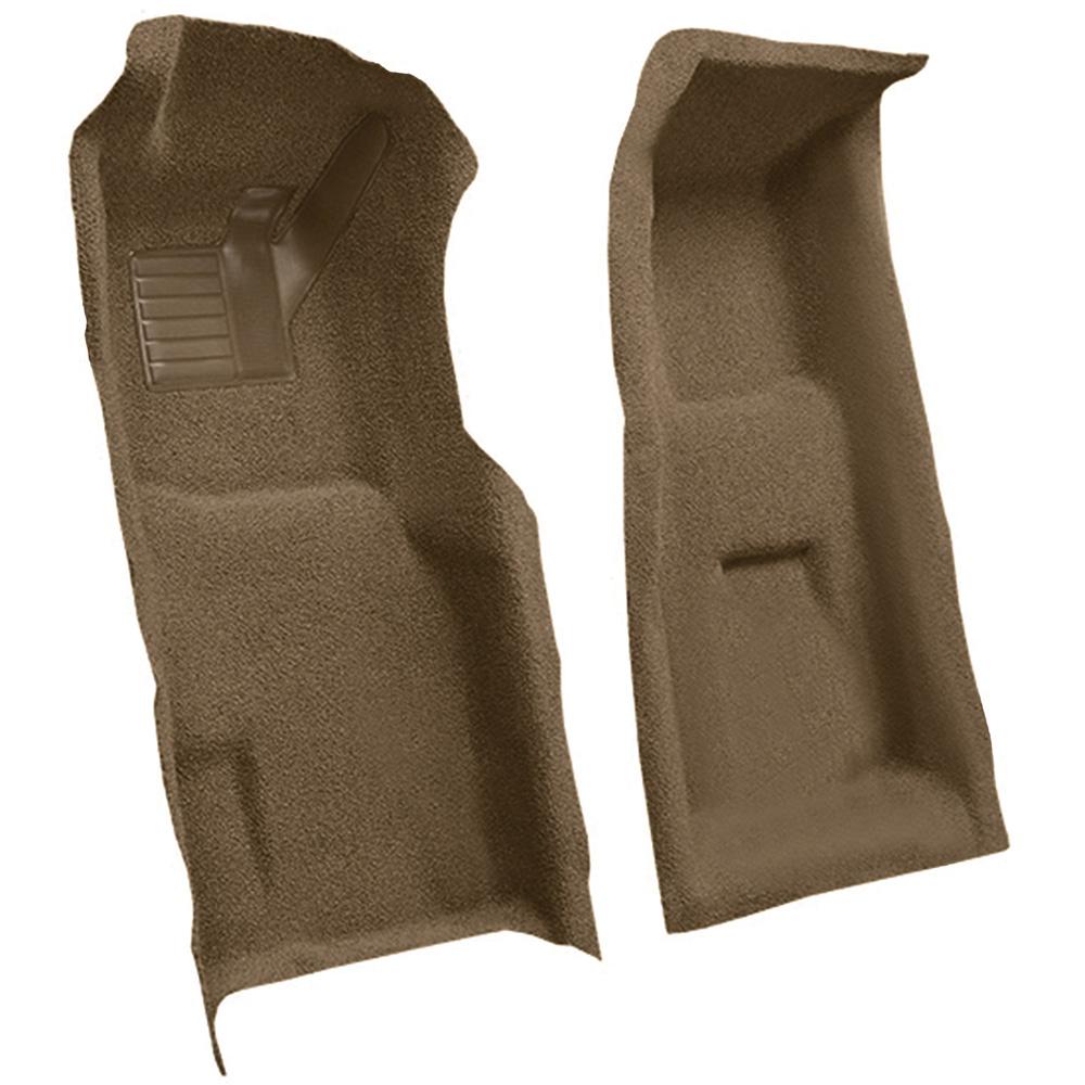 1969 Chevrolet Corvette 4-Speed Front Molded Carpet Set w/ Heel Pad Cutpile Medium Saddle