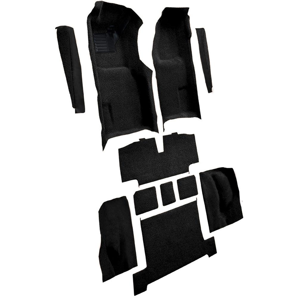 1969 Chevrolet Corvette Automatic Complete Molded Carpet Set w/ Heel Pad Cutpile Black