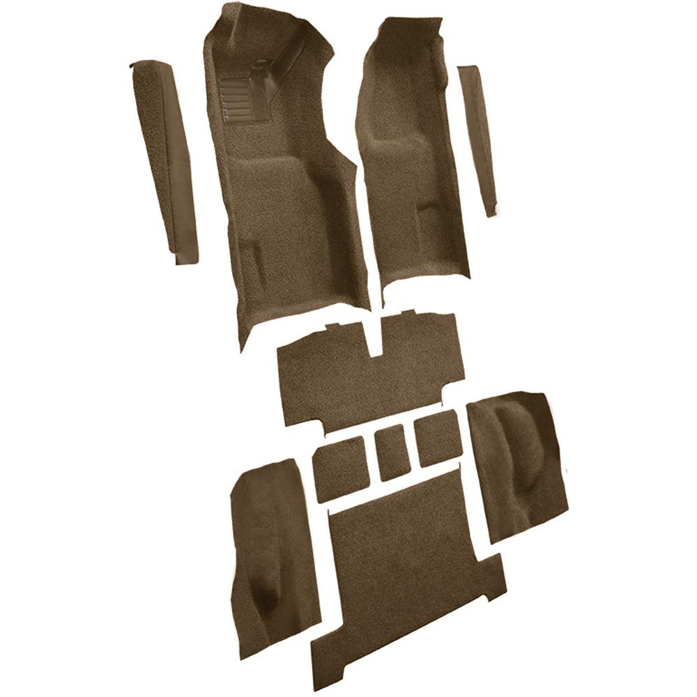 1969 Chevrolet Corvette Automatic Complete Molded Carpet Set w/ Heel Pad Cutpile Medium Saddle
