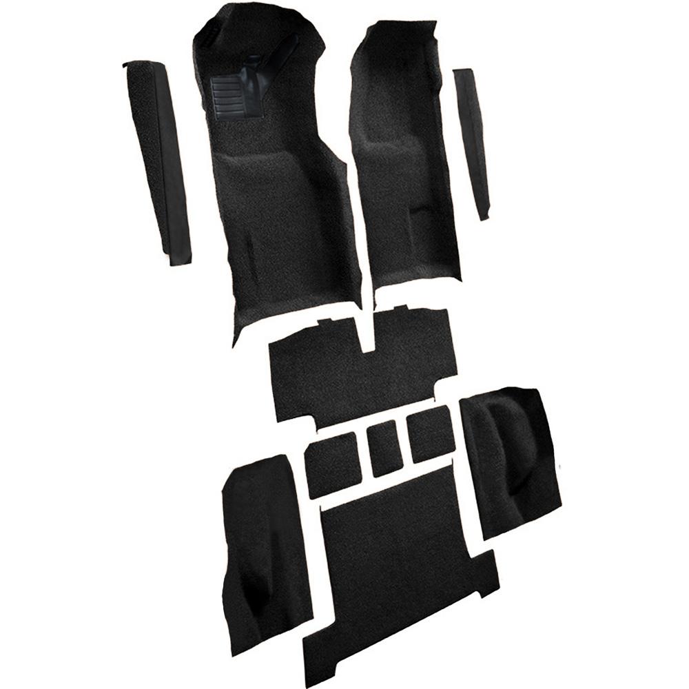 1969-70 Chevrolet Corvette Automatic Complete Molded Carpet Set w/ Heel Pad & Toe Pad Cutpile Black