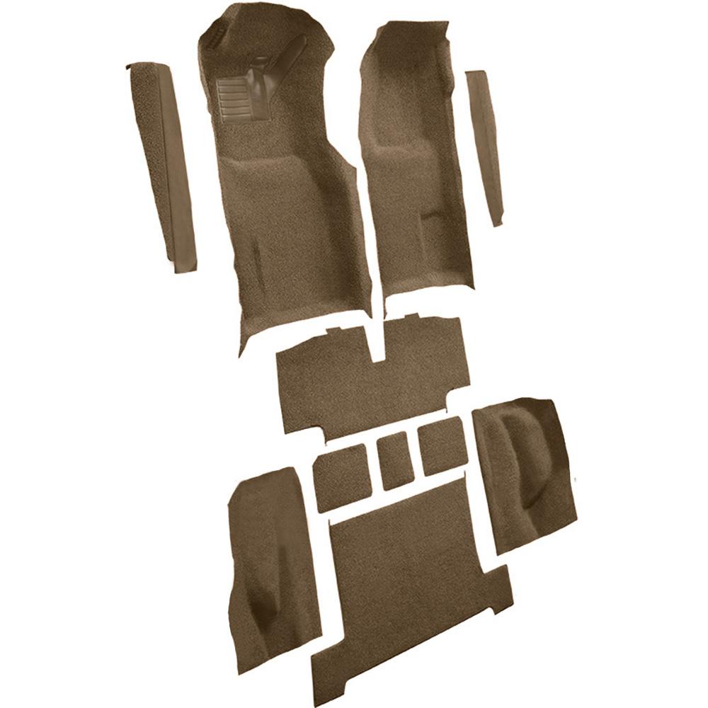 1969-70 Chevrolet Corvette Automatic Complete Molded Carpet Set w/ Heel Pad & Toe Pad Cutpile Medium Saddle