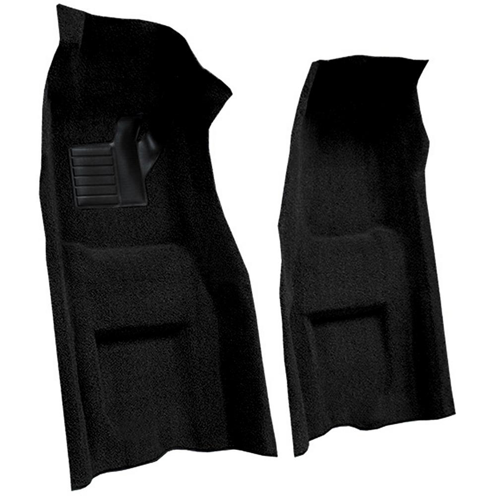 1969 Chevrolet Corvette Automatic Front Molded Carpet Set w/ Heel Pad Cutpile Black