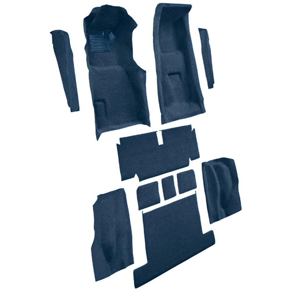 1971-75 Chevrolet Corvette Coupe 4-Speed Complete Molded Carpet Set w/ Heel Pad Cutpile Royal Blue