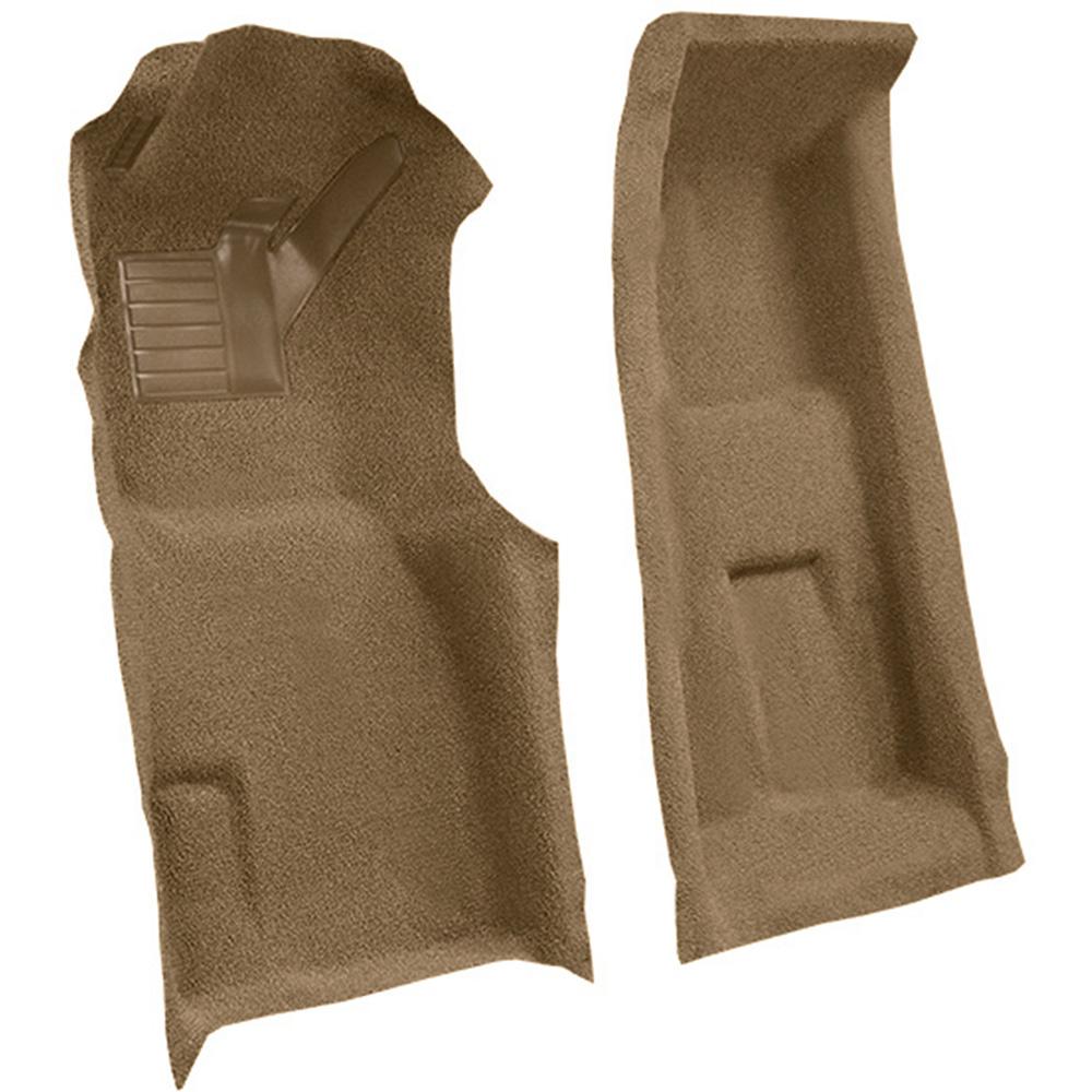 1971-75 Chevrolet Corvette 4-Speed Front Molded Carpet Set w/ Heel Pad Cutpile Dark Saddle