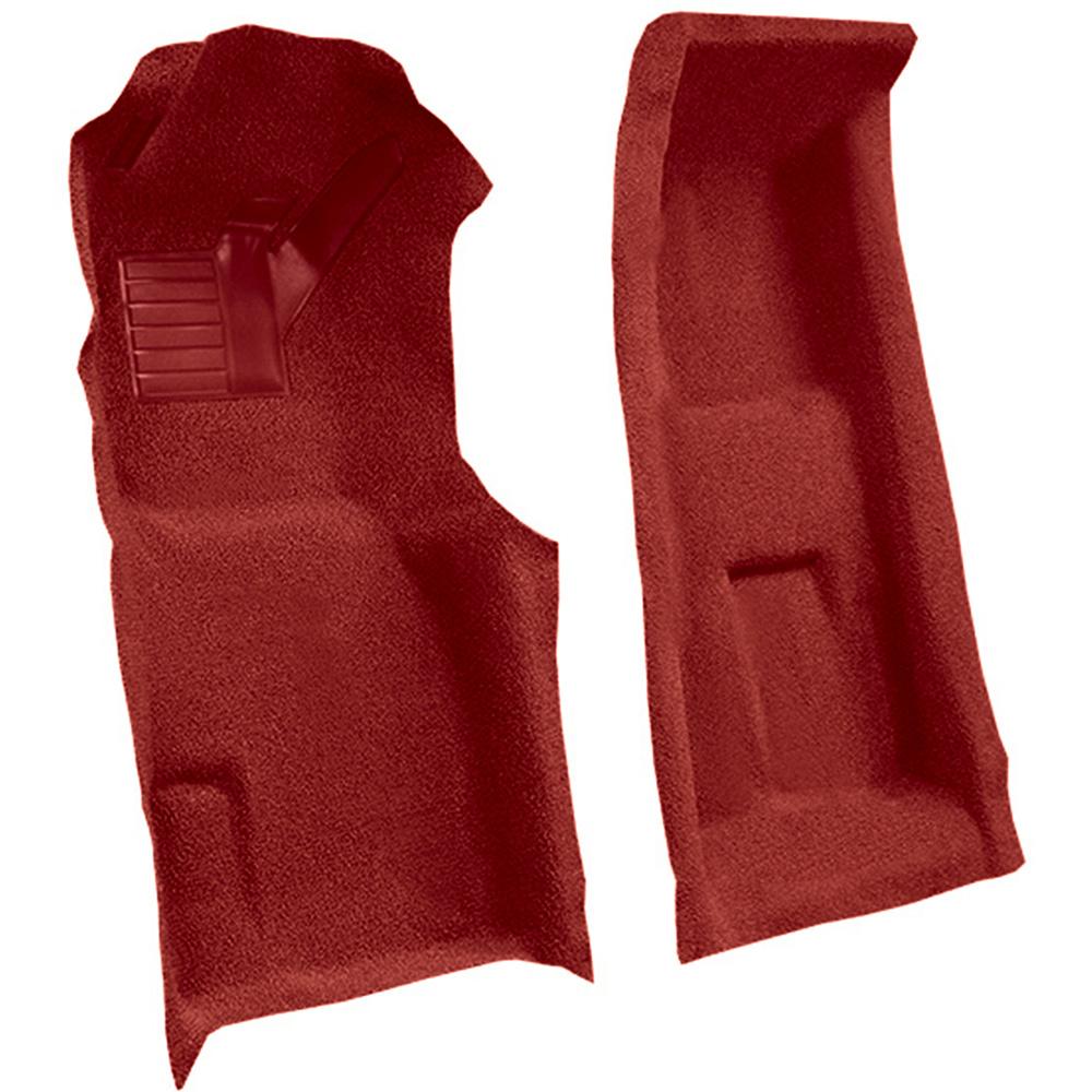 1971-75 Chevrolet Corvette 4-Speed Front Molded Carpet Set w/ Heel Pad Cutpile Oxblood