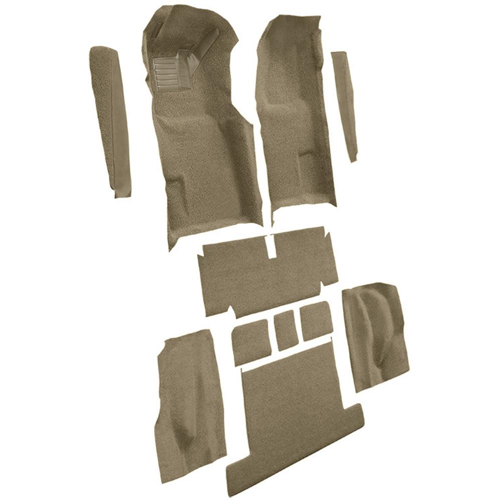1971-75 Chevrolet Corvette Coupe Automatic Complete Molded Carpet Set w/ Heel Pad Cutpile Medium Saddle