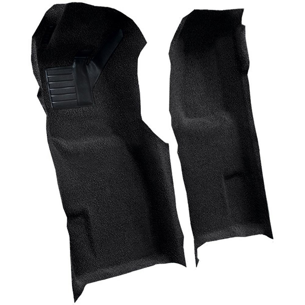 1971-77 Chevrolet Corvette Automatic Front Molded Carpet Set w/ Heel Pad Cutpile Black