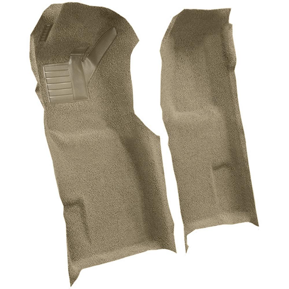 1971-77 Chevrolet Corvette Automatic Front Molded Carpet Set w/ Heel Pad Cutpile Medium Saddle