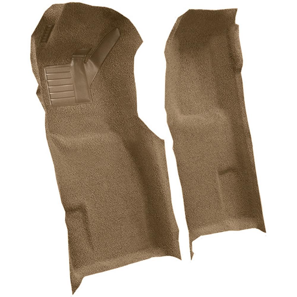 1971-77 Chevrolet Corvette Automatic Front Molded Carpet Set w/ Heel Pad Cutpile Dark Saddle