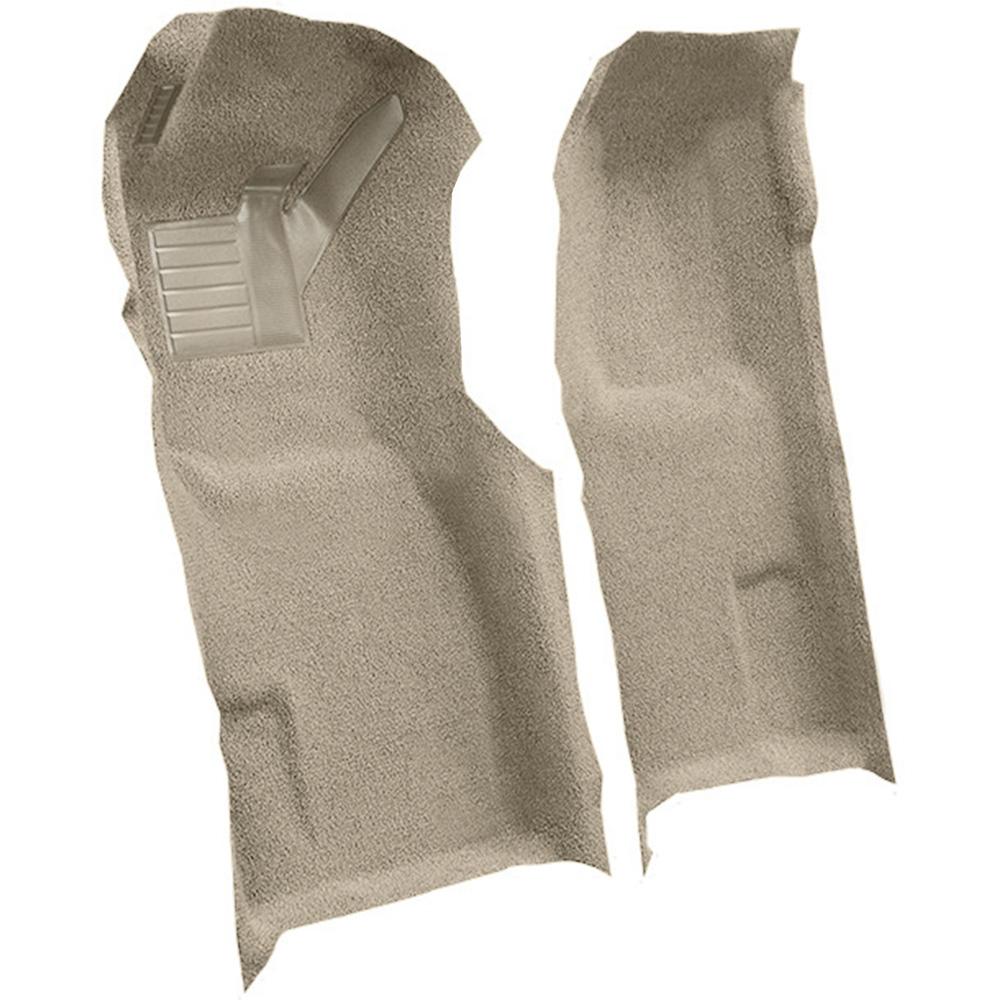 1971-77 Chevrolet Corvette Automatic Front Molded Carpet Set w/ Heel Pad Cutpile Doeskin/Camel Tan