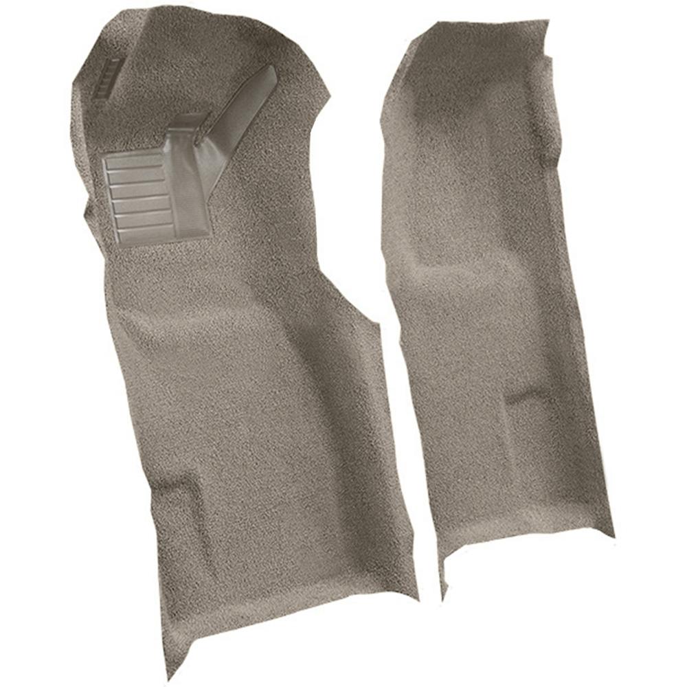 1971-77 Chevrolet Corvette Automatic Front Molded Carpet Set w/ Heel Pad Cutpile Gray