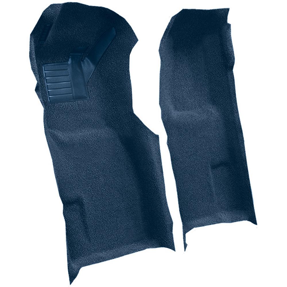 1971-77 Chevrolet Corvette Automatic Front Molded Carpet Set w/ Heel Pad Cutpile Royal Blue