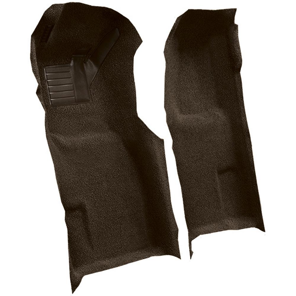 1971-77 Chevrolet Corvette Automatic Front Molded Carpet Set w/ Heel Pad Cutpile Brown