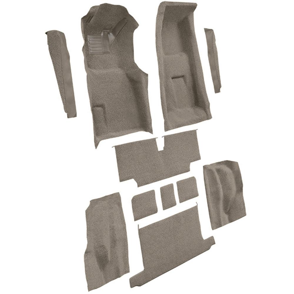 1973-75 Chevrolet Corvette Roadster 4-Speed Complete Molded Carpet Set w/ Heel Pad Cutpile Gray
