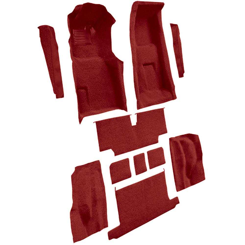 1973-75 Chevrolet Corvette Roadster 4-Speed Complete Molded Carpet Set w/ Heel Pad Cutpile Oxblood