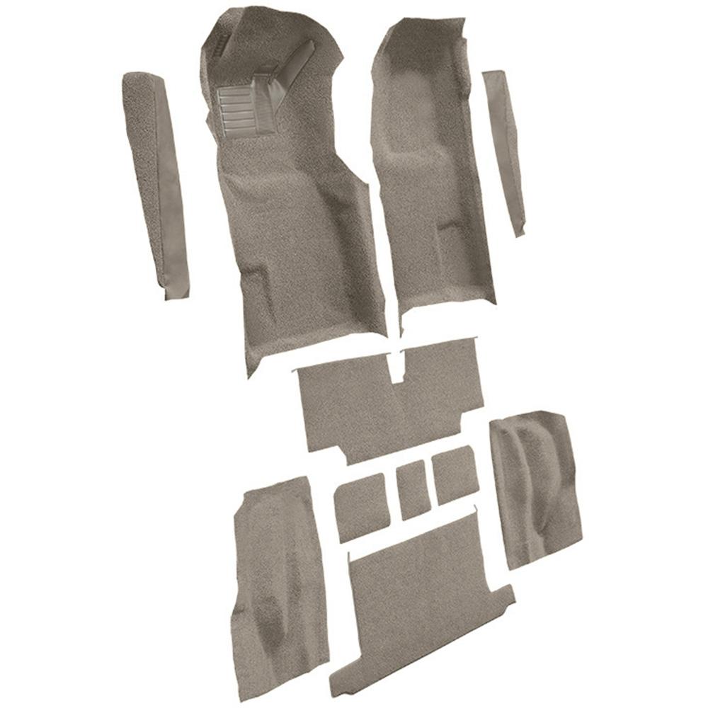 1973-75 Chevrolet Corvette Roadster Automatic Complete Molded Carpet Set w/ Heel Pad Cutpile Gray