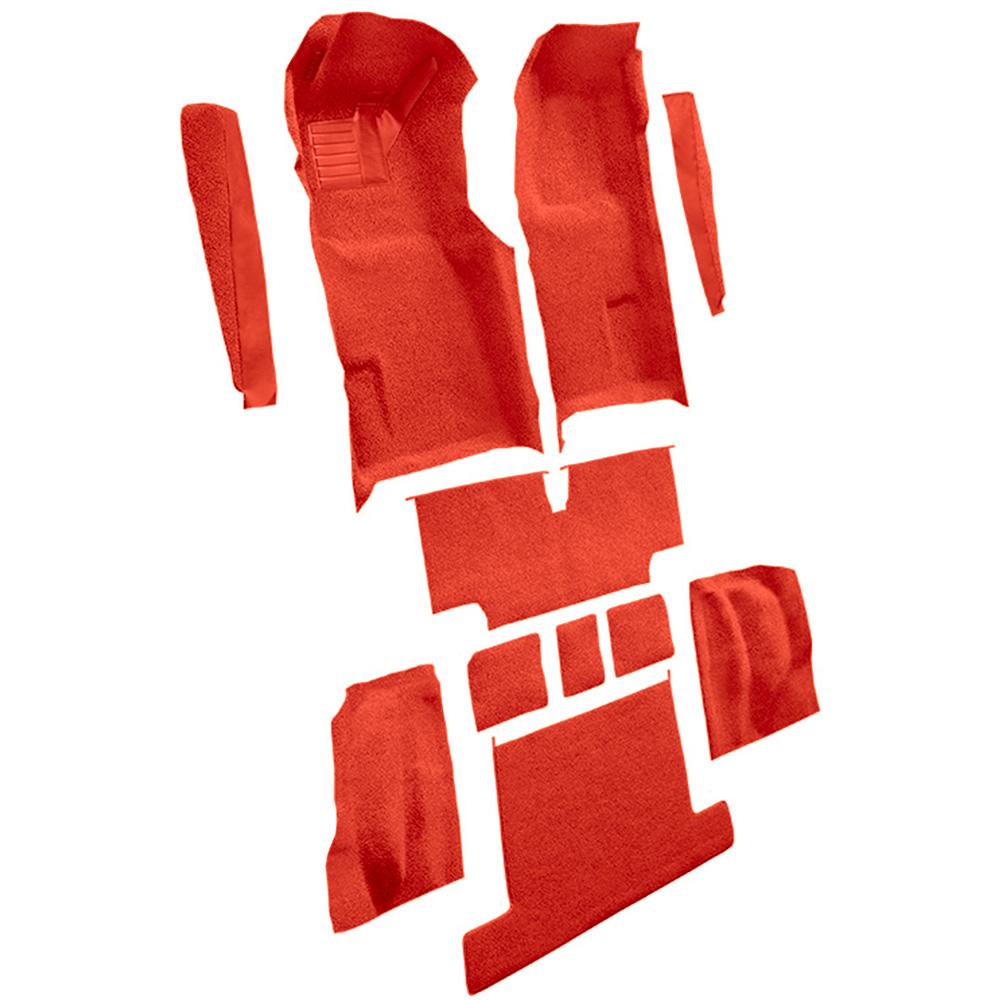 1976 Chevrolet Corvette Complete Molded Carpet Set w/ Heel Pad Cutpile Firethorn/Medium Red