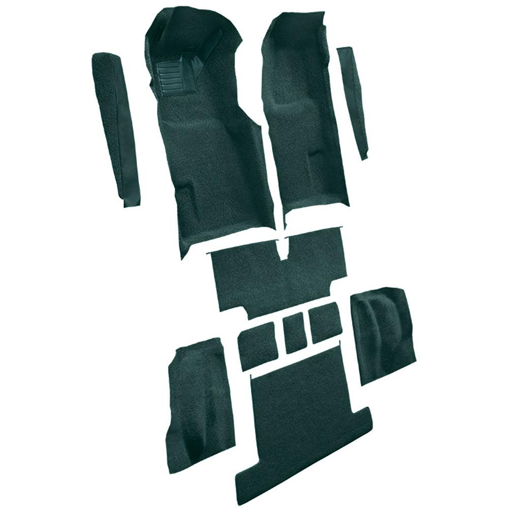 1976 Chevrolet Corvette Complete Molded Carpet Set w/ Heel Pad Cutpile Blue Green