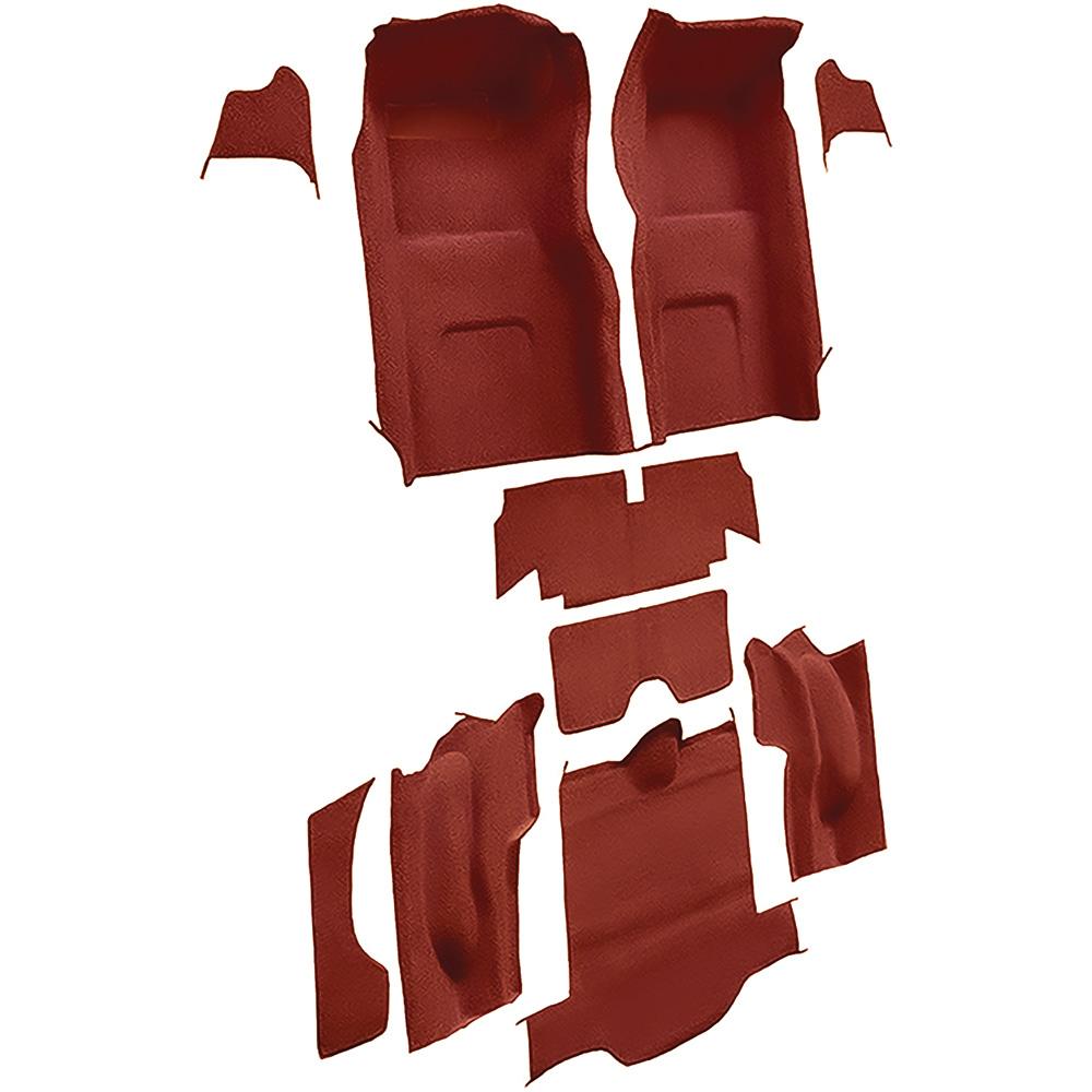 1965 Chevrolet Corvette Coupe Complete Molded Carpet Set w/o Heel Pad Loop Mass Backing Red