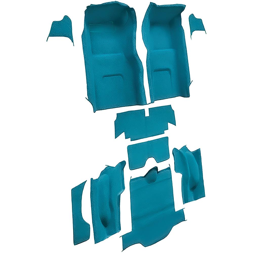 1965 Chevrolet Corvette Coupe Complete Molded Carpet Set w/o Heel Pad Loop Mass Backing Medium Blue