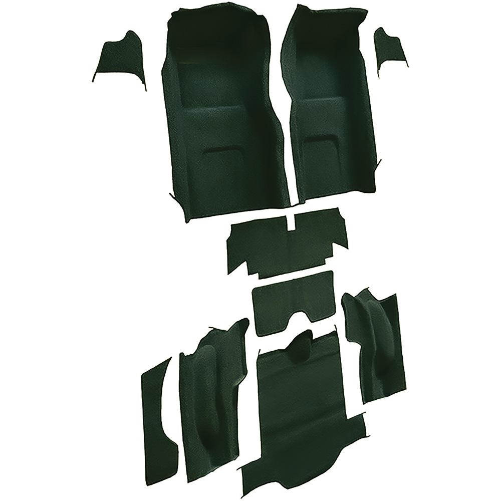 1965 Chevrolet Corvette Coupe Complete Molded Carpet Set w/o Heel Pad Loop Mass Backing Dark Green