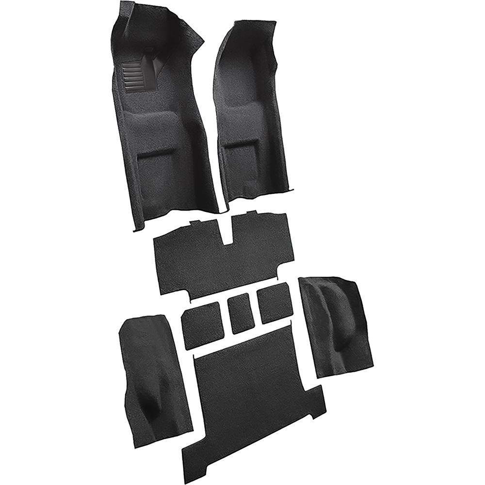 1968 Chevrolet Corvette 4-Speed Complete Molded Carpet Set w/ Heel Pad Loop Mass Backing Black