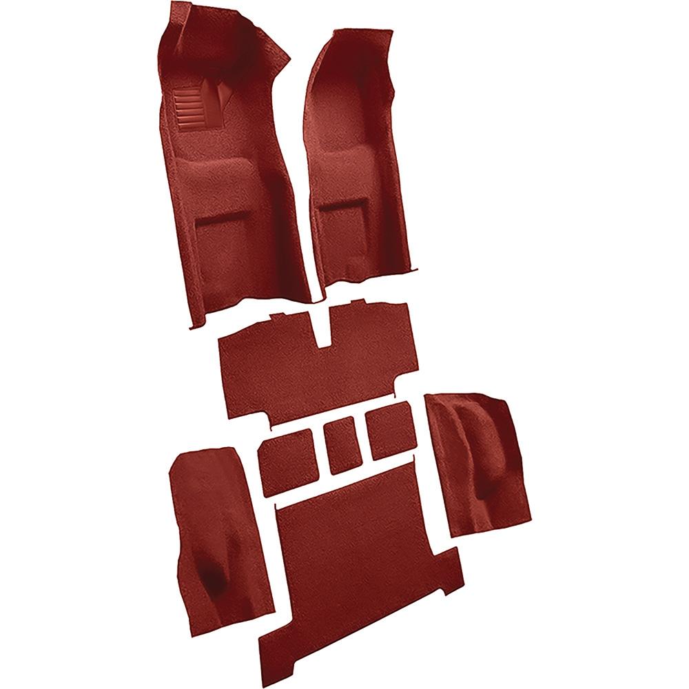 1968 Chevrolet Corvette 4-Speed Complete Molded Carpet Set w/ Heel Pad Loop Mass Backing Red