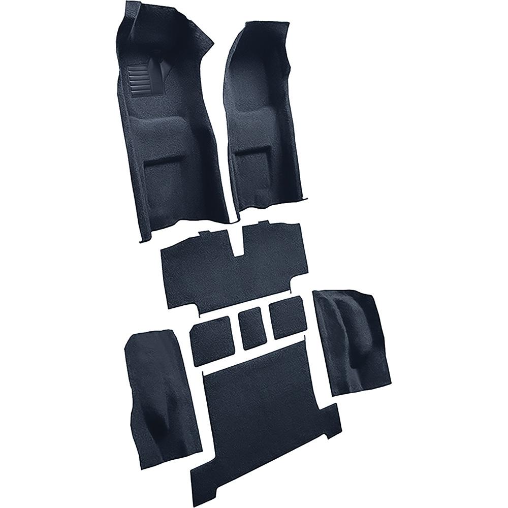 1968 Chevrolet Corvette 4-Speed Complete Molded Carpet Set w/ Heel Pad Loop Mass Backing Dark Blue