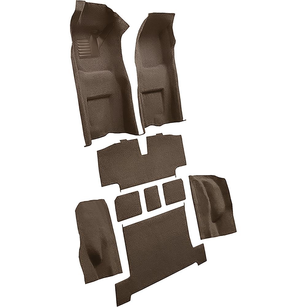 1968 Chevrolet Corvette 4-Speed Complete Molded Carpet Set w/ Heel Pad Loop Mass Backing Dark Brown