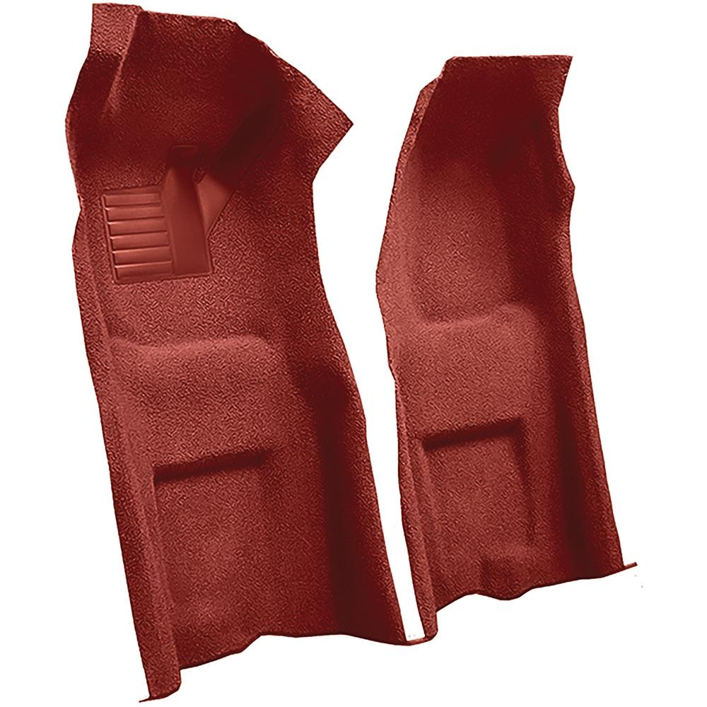 1968 Chevrolet Corvette Automatic Front Molded Carpet Set w/ Heel Pad Loop Mass Backing Red