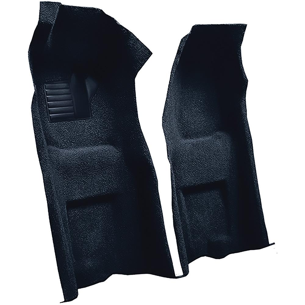 1968 Chevrolet Corvette Automatic Front Molded Carpet Set w/ Heel Pad Loop Mass Backing Dark Blue