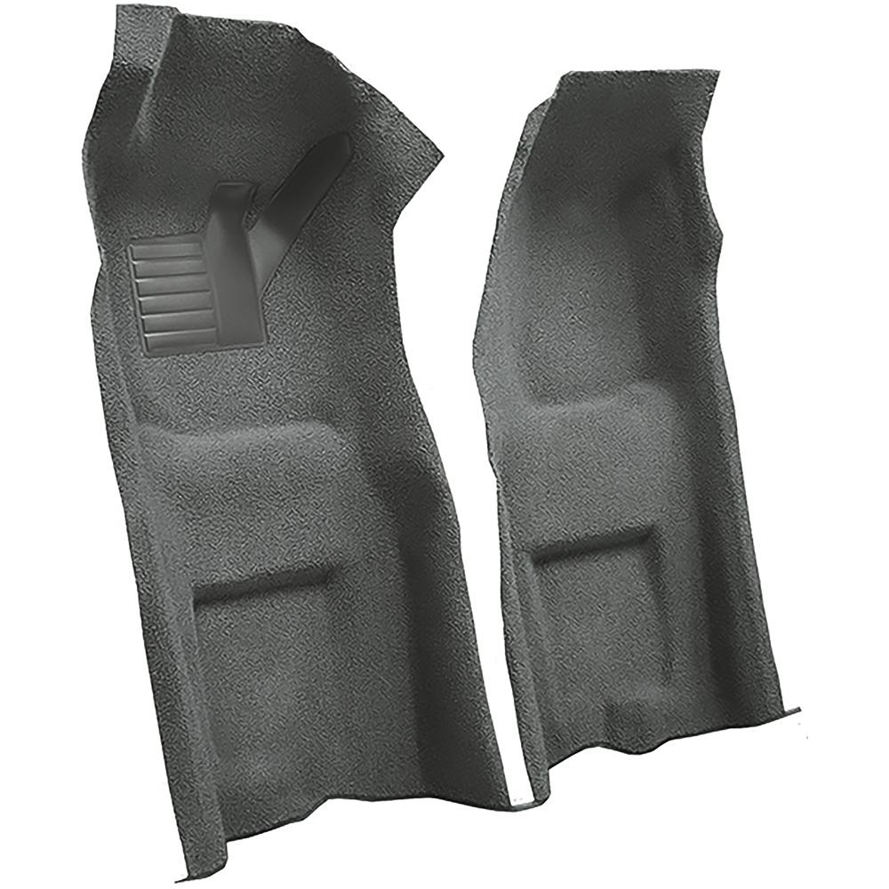 1968 Chevrolet Corvette Automatic Front Molded Carpet Set w/ Heel Pad Loop Mass Backing Gunmetal Gray