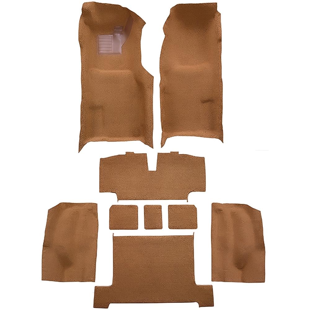1969 Chevrolet Corvette Automatic Complete Molded Carpet Set w/ Heel Pad Loop Mass Backing Medium Saddle